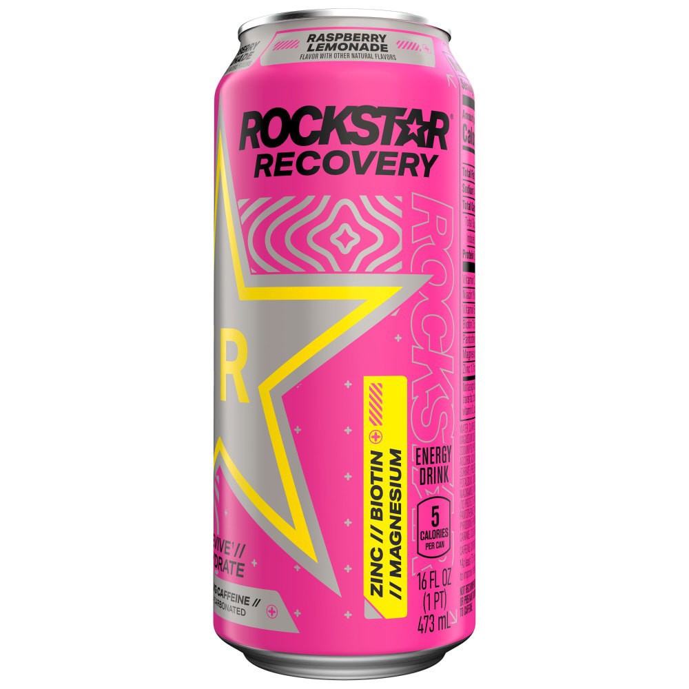 slide 3 of 4, Rockstar Recovery Energy Drink Raspberry Lemonade - 16 fl oz, 16 fl oz