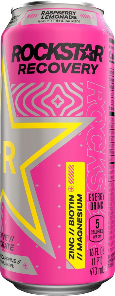 slide 2 of 4, Rockstar Recovery Energy Drink Raspberry Lemonade - 16 fl oz, 16 fl oz