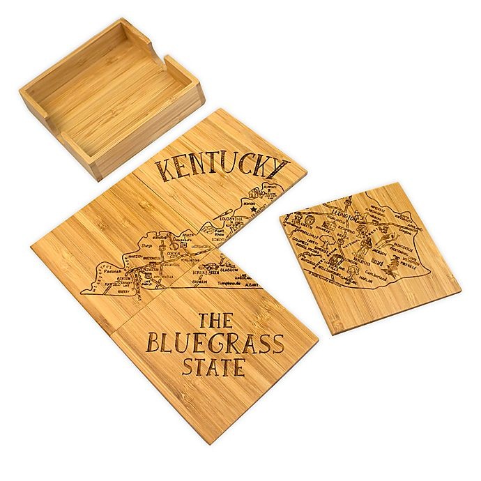 slide 1 of 2, Totally Bamboo Kentucky Puzzle Coaster Set, 5 ct