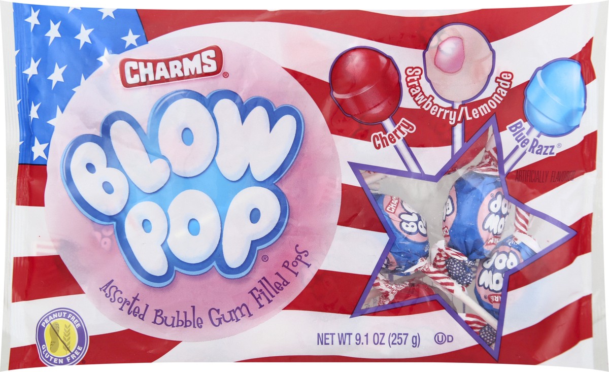 slide 8 of 8, Blow Pop Charms Flag Blow Pops, 9.1 oz