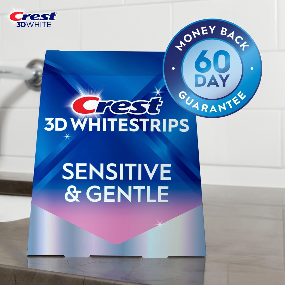 slide 4 of 6, Crest 3D Whitestrips Sensitive & Gentle At-home Teeth Whitening Kit, 18 Treatment, 18 ct