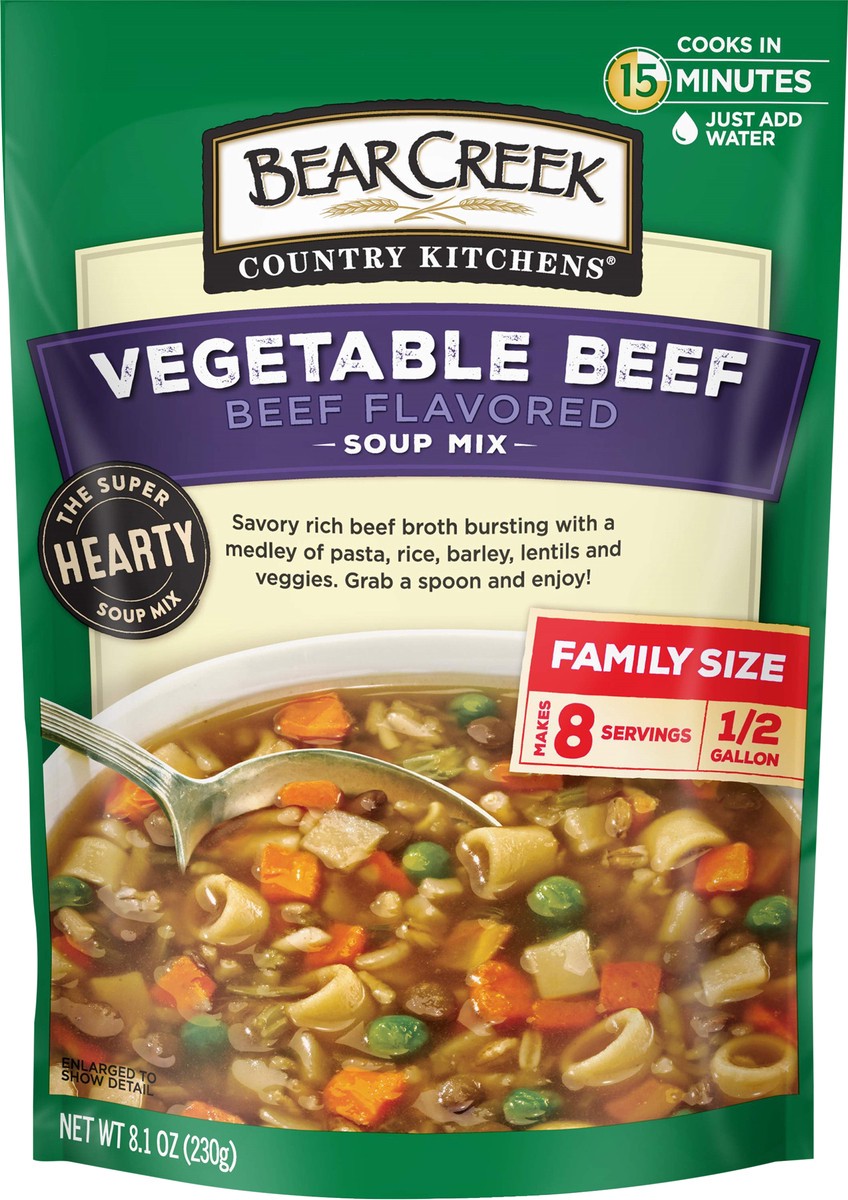 slide 5 of 7, Bear Creek Country Kitchens Vegetable Beef Soup Mix Family Size, 8.1 oz
