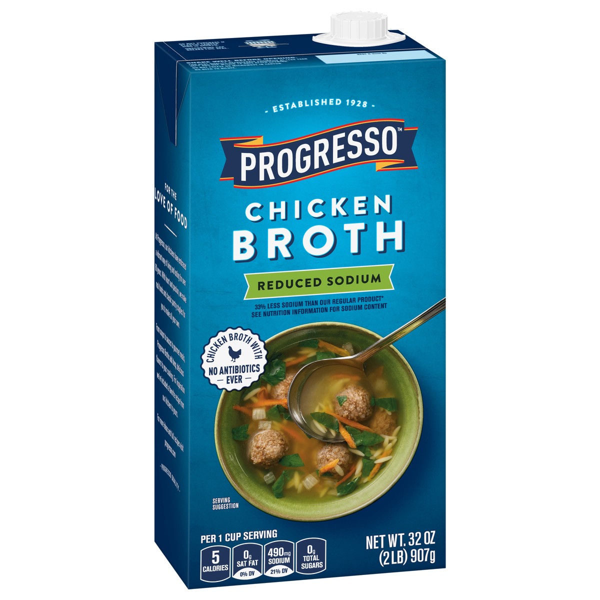 slide 6 of 9, Progresso Chicken Broth, Reduced Sodium, Gluten Free, 32 oz., 32 oz