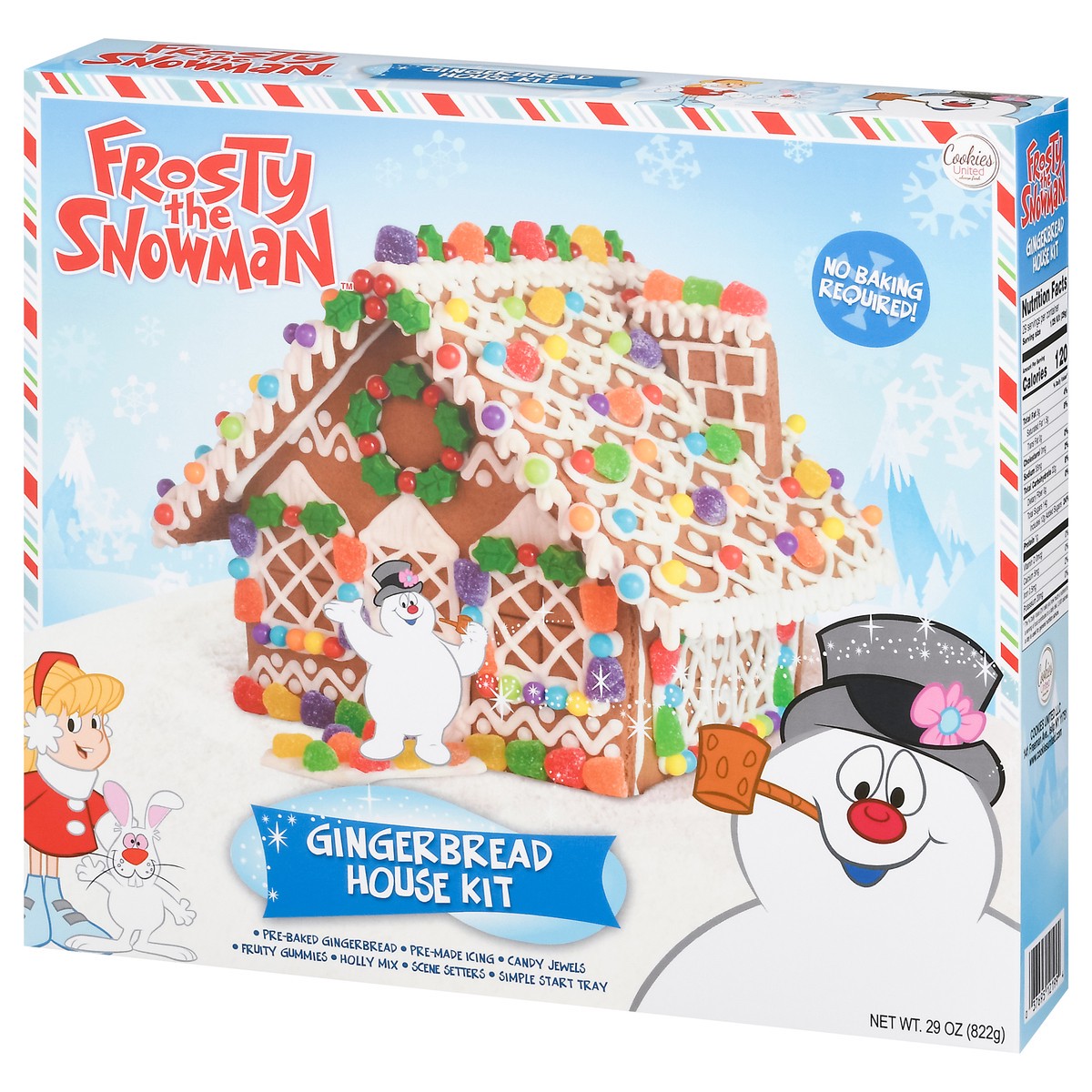 slide 3 of 9, Cookies United Frosty the Snowman Gingerbread House Kit, 29 oz