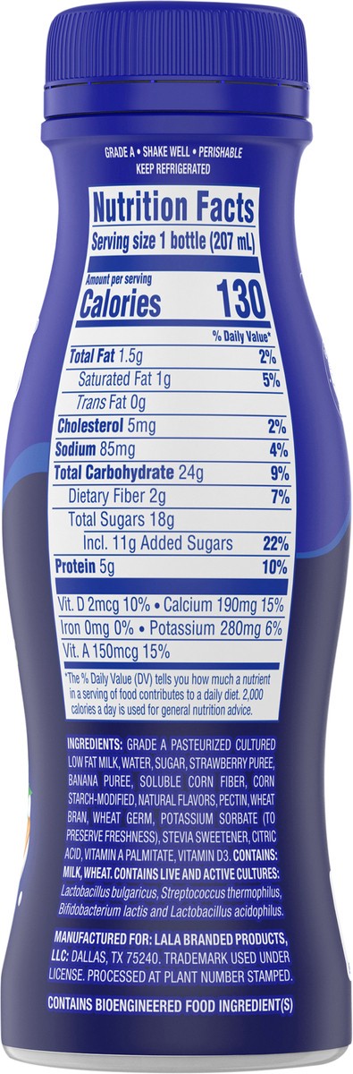 slide 2 of 10, LALA Strawberry Banana Cereal Yogurt Smoothie 7 oz, 7 fl oz