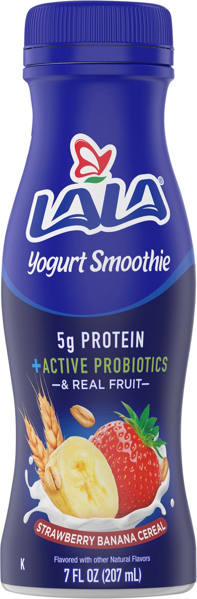 slide 3 of 10, LALA Strawberry Banana Cereal Yogurt Smoothie 7 oz, 7 fl oz