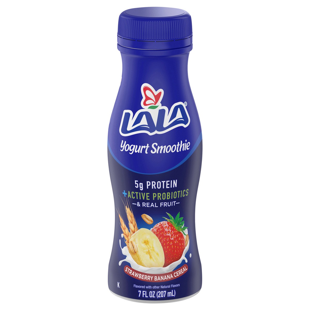 slide 1 of 10, LALA Strawberry Banana Cereal Yogurt Smoothie 7 oz, 7 fl oz