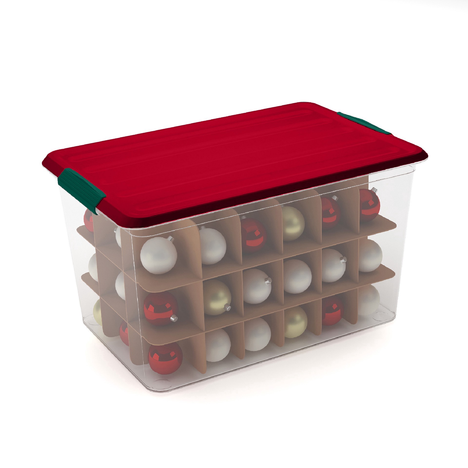 slide 4 of 5, 61.5qt. Latching Ornament Storage By Simply Tidy, 23.2 in x 15.4 in x 13.5 in