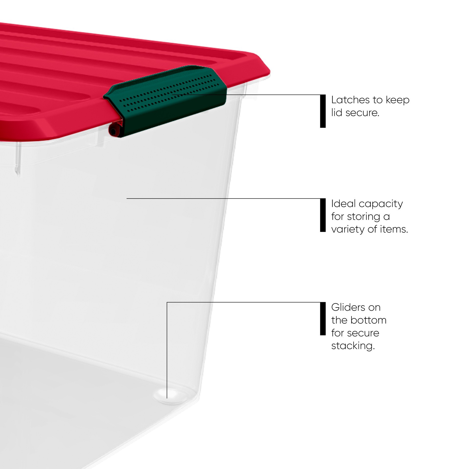 slide 2 of 5, 61.5qt. Latching Ornament Storage By Simply Tidy, 23.2 in x 15.4 in x 13.5 in