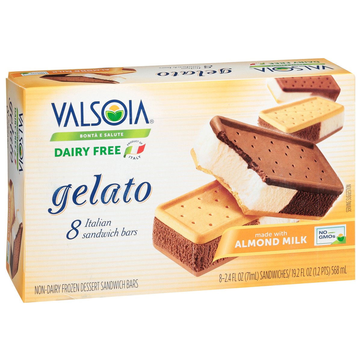 slide 2 of 11, Valsoia Vegan Dairy Free Italian Gelato Sandwich Bars 8 - 2.4 fl oz Each, 8 ct