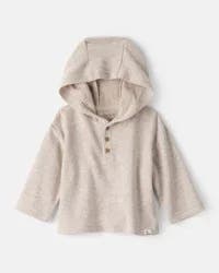 Carter's Baby Boy Long-Sleeve Hooded Top - Grey Beige NB