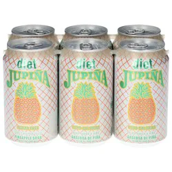 Jupina Sugar Free Diet Pineapple Soda 6 - 12 fl oz Cans