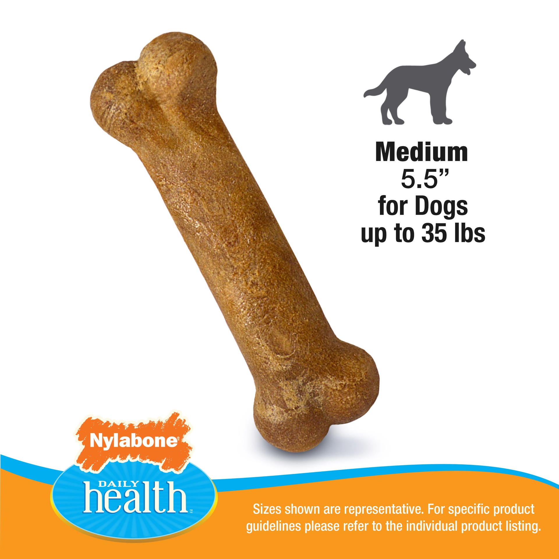 slide 5 of 7, Nylabone Bacon Flavored Medium Bone, 2 ct