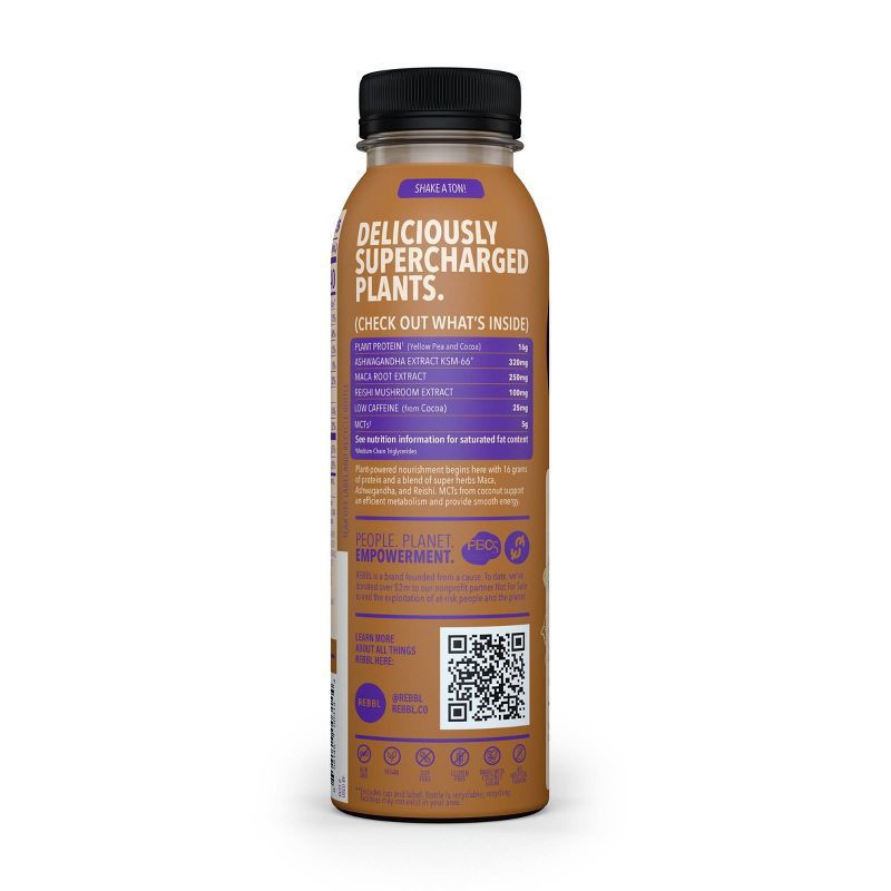 slide 4 of 6, REBBL Organic Protein Dark Chocolate Plant- Powered Elixir 12 fl oz Bottle, 12 fl oz
