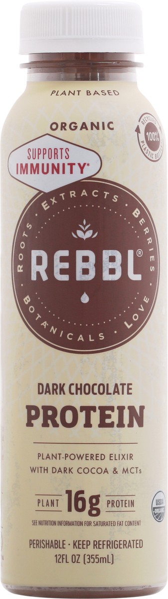 slide 1 of 6, REBBL Organic Protein Dark Chocolate Plant- Powered Elixir - 12 fl oz, 12 fl oz