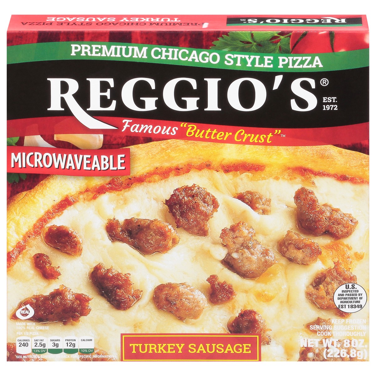 slide 7 of 14, Reggio's Butter Crust Turkey Sausage Pizza 8 oz, 8 oz