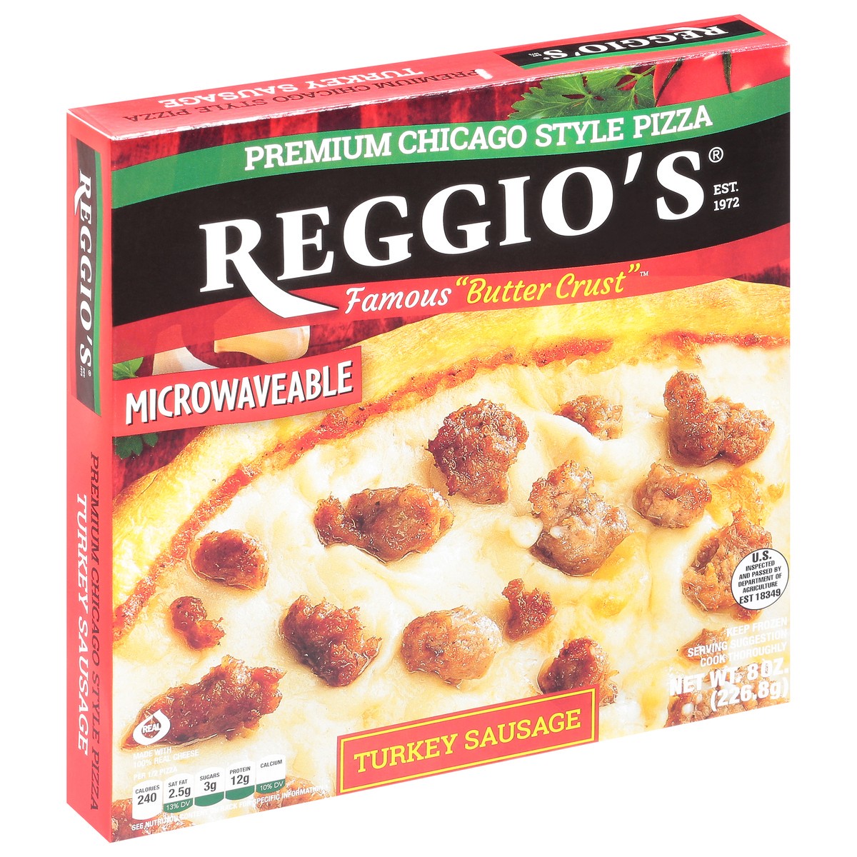 slide 11 of 14, Reggio's Butter Crust Turkey Sausage Pizza 8 oz, 8 oz