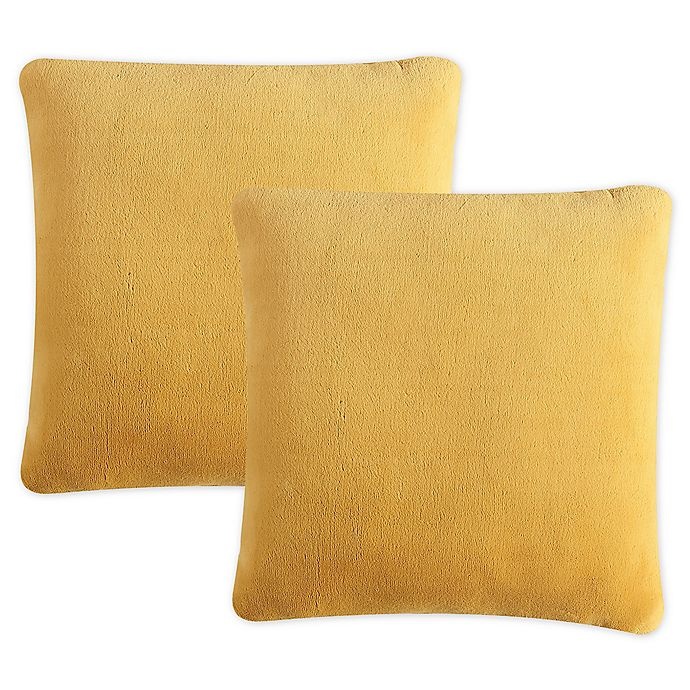 slide 1 of 2, Morgan Home Purely Soft Solid Square Throw Pillows - Ochre, 2 ct