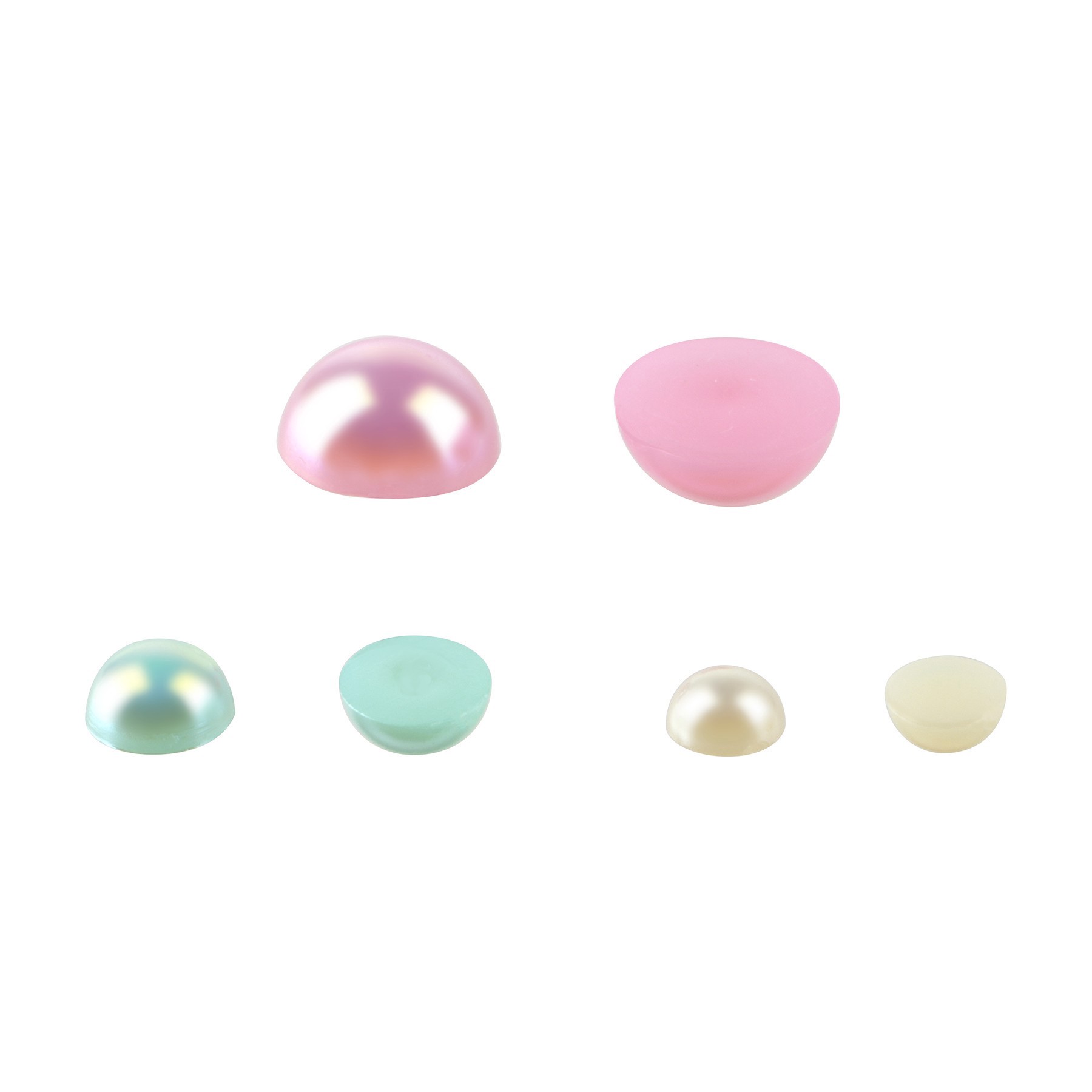 slide 2 of 2, Turquoise, Ivory & Pink Aurora Borealis Plastic Flatback Pearl Mix, 5100ct. By Bead Landing, 5100 ct
