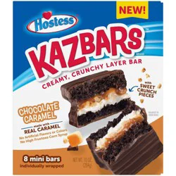 Hostess Kazbars Layer Cake Bars, Chocolate Caramel Flavor, 10 Oz. Box (8 Ct.)
