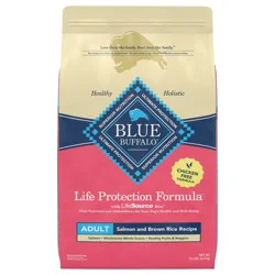 Blue Buffalo Life Protection Formula Adult Dry Dog Food, Helps Build and Maintain Strong Muscles, Made with Natural Ingredients, Salmon & Brown Rice Recipe, 15-lb. Bag