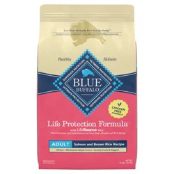 Blue Buffalo Life Protection Formula Adult Dry Dog Food, Helps Build and Maintain Strong Muscles, Made with Natural Ingredients, Salmon & Brown Rice Recipe, 15-lb. Bag
