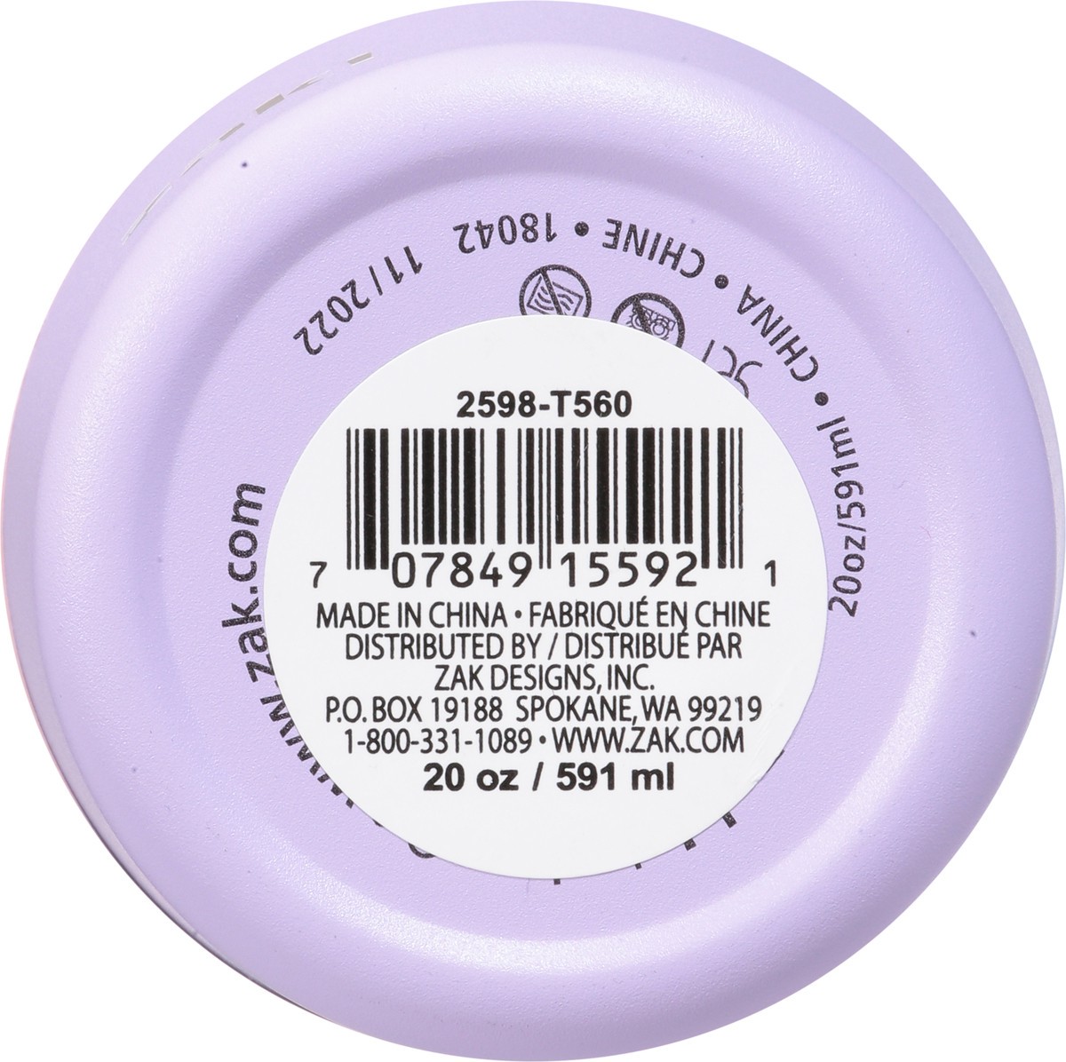 slide 4 of 9, Zak! Designs Zak Designs, Inc. Zak! Tumbler, Lavender, 20 Ounce, 1 ct