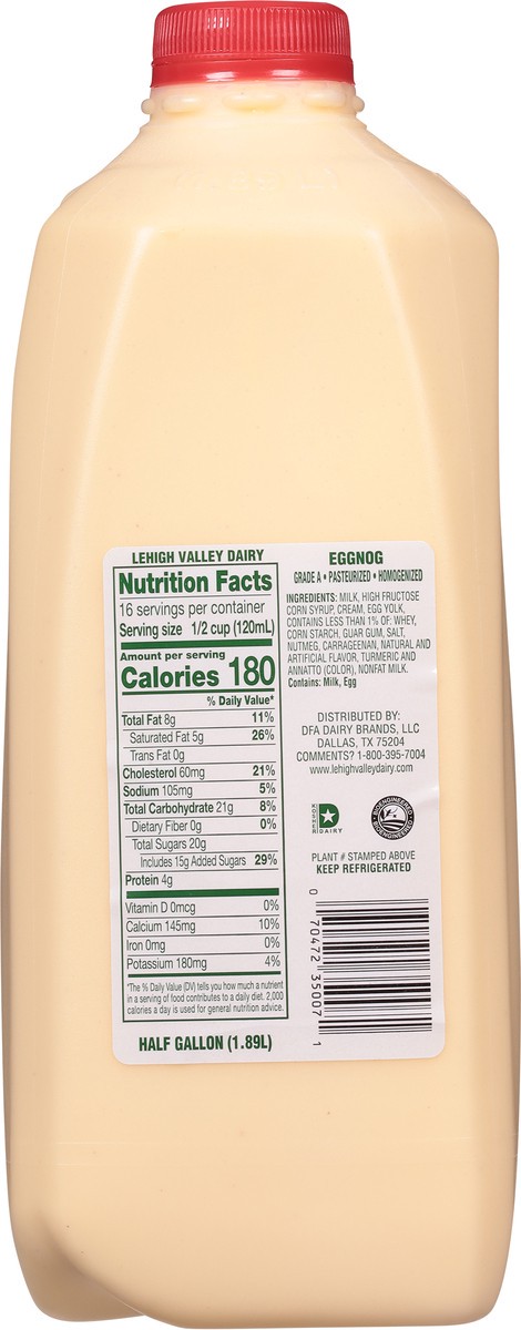 slide 7 of 9, Lehigh Valley Dairy Farms Holiday Eggnog Half Gallon, 1/2 gal