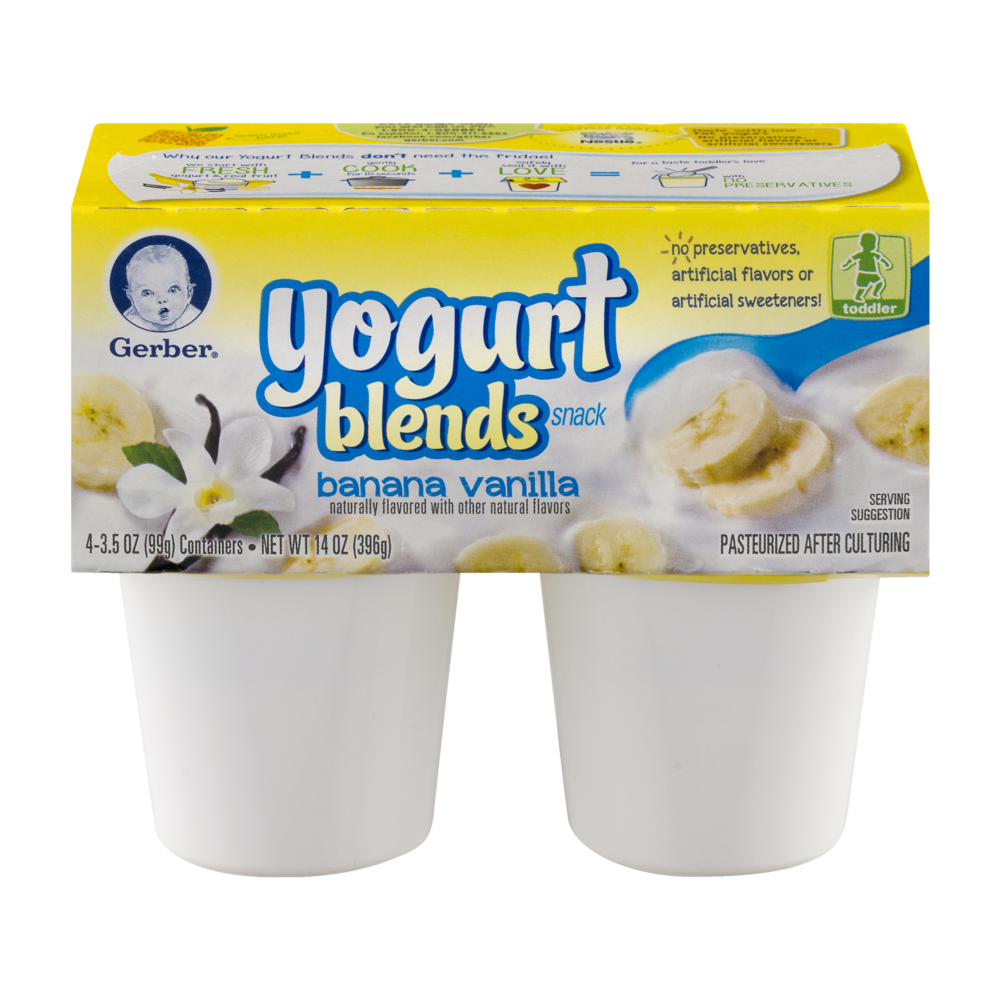 slide 1 of 4, Gerber Graduates Yogurt Blends Banana Vanilla, 14 oz