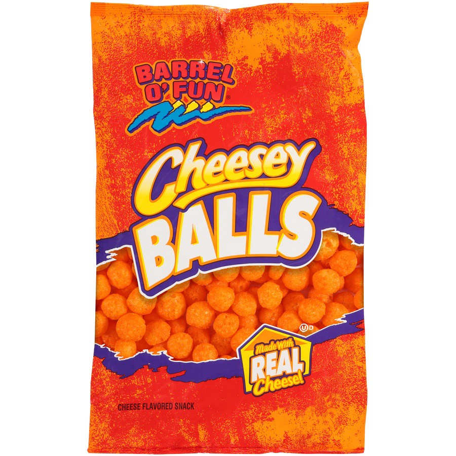 slide 1 of 9, Barrel O' Fun Cheesey Balls, 10 oz