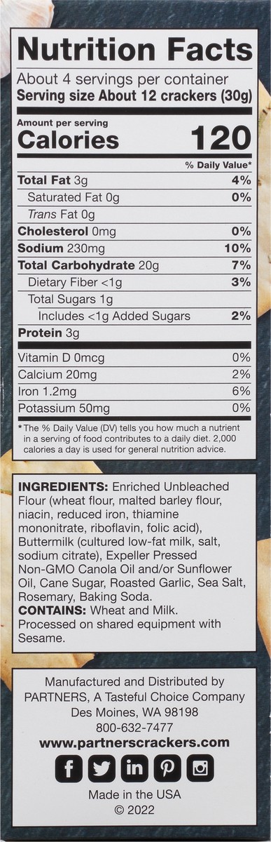 slide 2 of 9, Wisecrackers Snack Roasted Garlic & Rosemary Crackers 4 oz, 4 oz