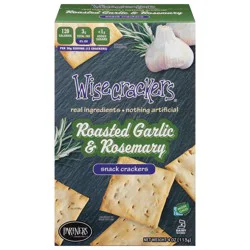 Wisecrackers Snack Roasted Garlic & Rosemary Crackers 4 oz