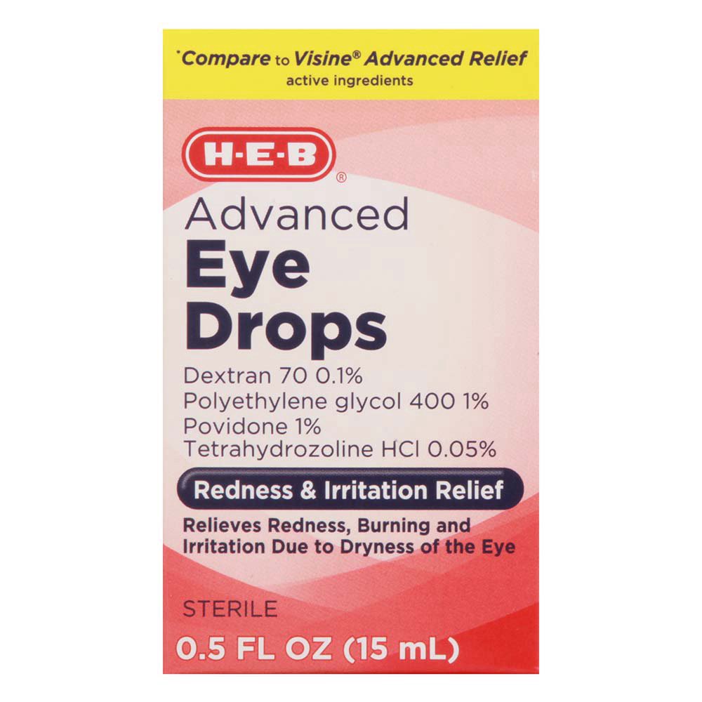 slide 1 of 1, H-E-B Advanced Eye Drops, 0.5 oz