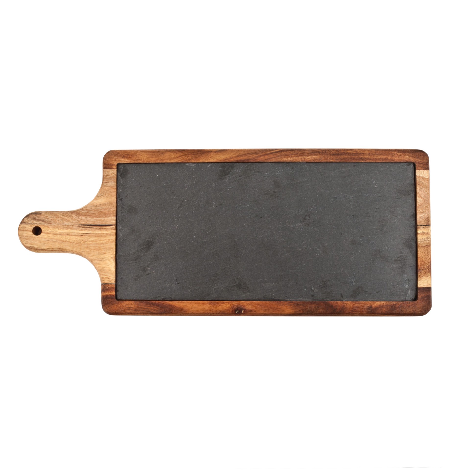 slide 2 of 3, Twine Country Home Acacia Wood And Slate Cheese Board Paddle, Acacia Wood Charcuterie Board, 17.8" by 7.1", Gourmet Gift Set, 1 ct