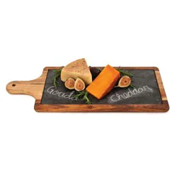 Twine Country Home Acacia Wood And Slate Cheese Board Paddle, Acacia Wood Charcuterie Board, 17.8" by 7.1", Gourmet Gift Set