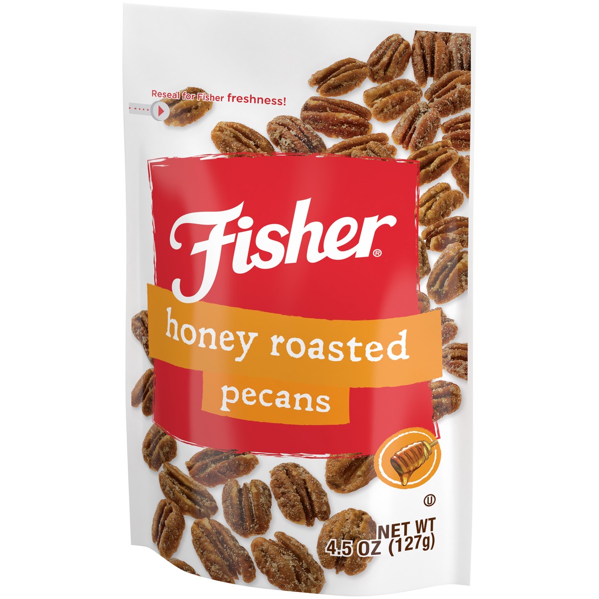 slide 5 of 14, Fisher Honey Roasted Pecans 4.5 oz. Pouch, 4 oz