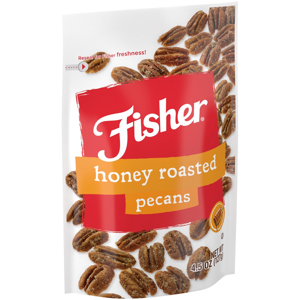 slide 9 of 14, Fisher Honey Roasted Pecans 4.5 oz. Pouch, 4 oz