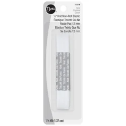 Dritz Elastic Knit Non-Roll White, 1/2 in, 1.5 yd