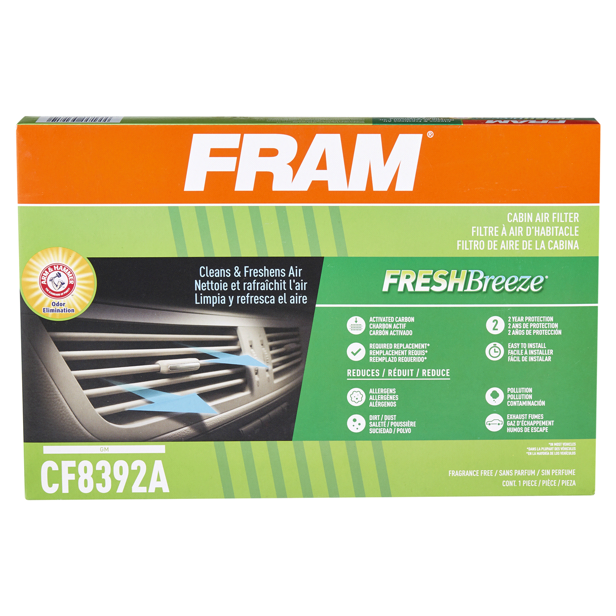 slide 1 of 29, Fram Fresh Breeze Cabin Air Filter CF8392A, 1 ct