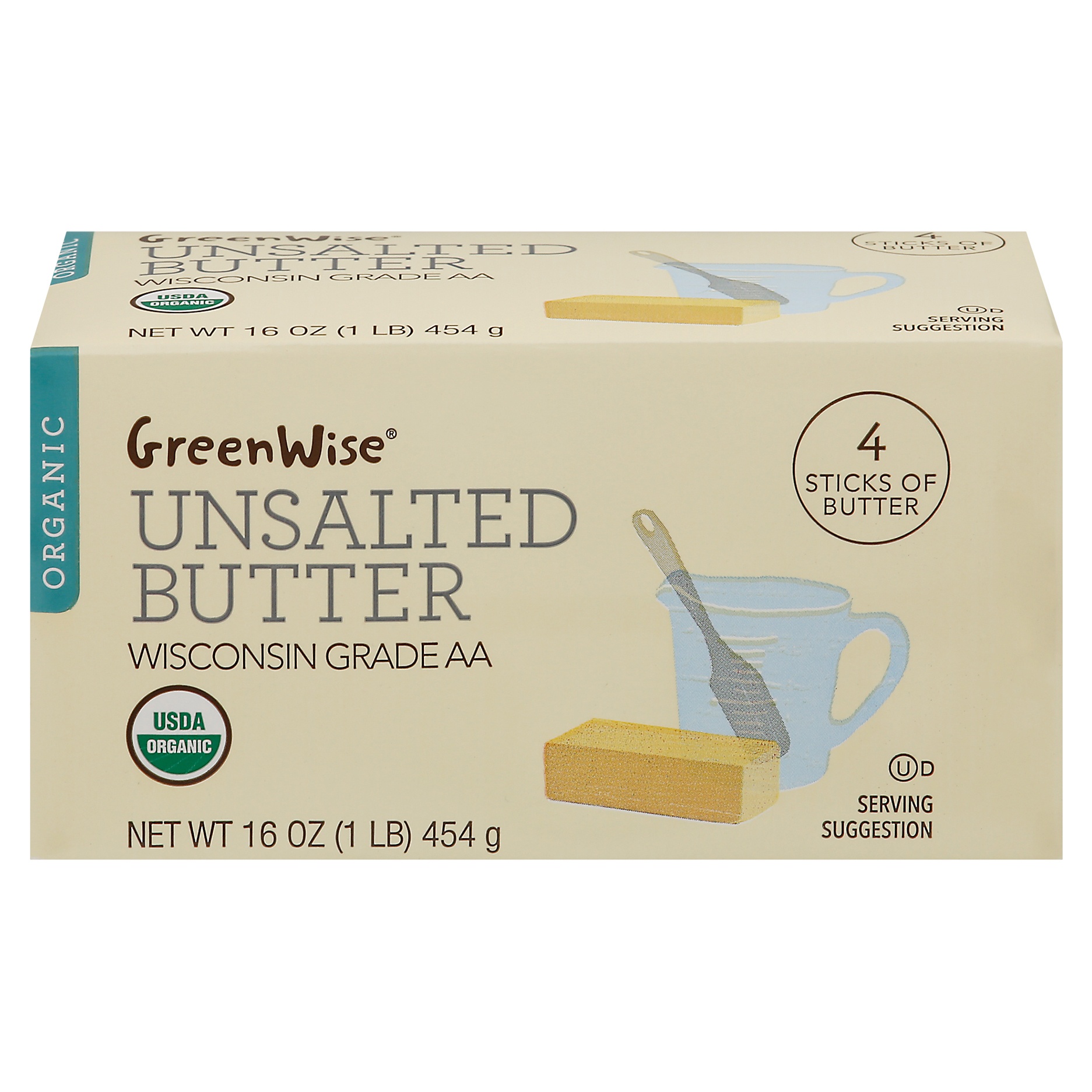 slide 1 of 1, Publix Greenwise Unsalted Butter, 16 oz