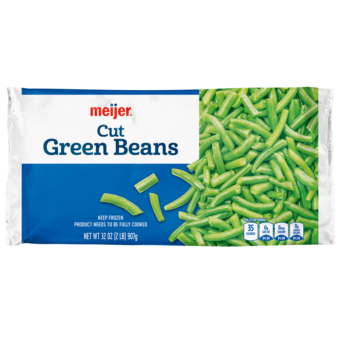 slide 1 of 5, Meijer Frozen Cut Green Beans, 32 oz