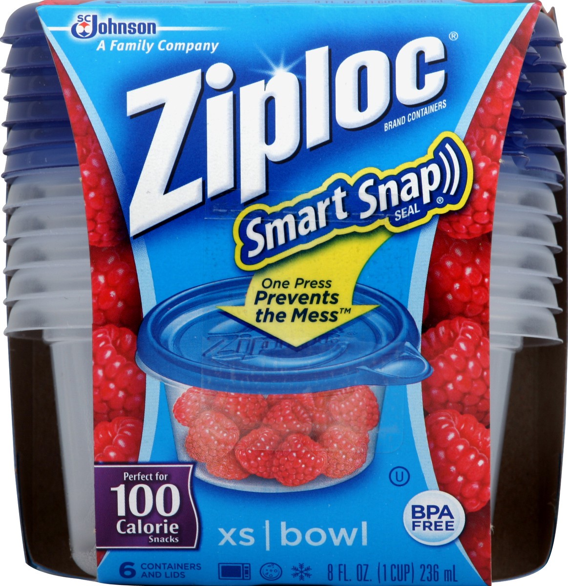 slide 4 of 5, Ziploc Containers and Lids 6 ea, 6 ct