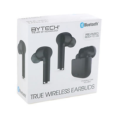 slide 1 of 1, Bytech Black True WirelessEarbuds with Charging Case, 1 ct