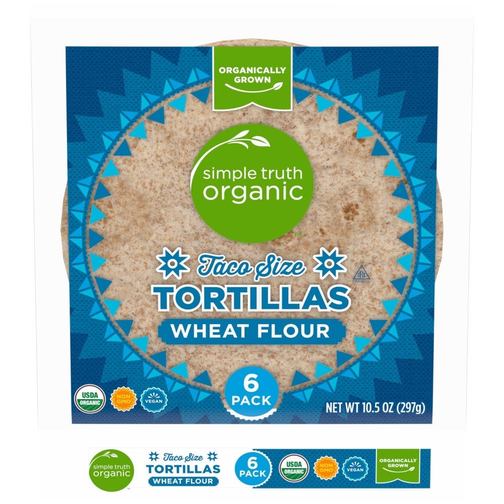 slide 1 of 1, Simple Truth Organic Flour Tortillas, 10.5 oz