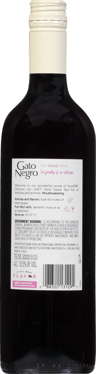 slide 8 of 8, Gato Negro Red Velvet, 750 ml