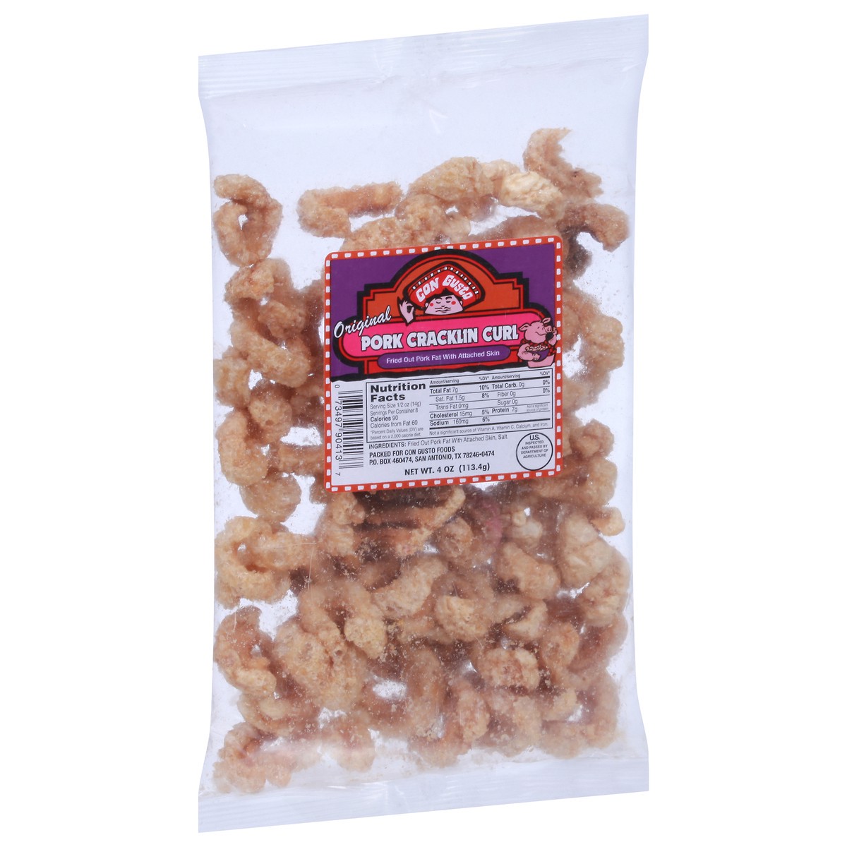 slide 14 of 14, Con Gusto Original Pork Cracklin Curl 4 oz, 4 oz