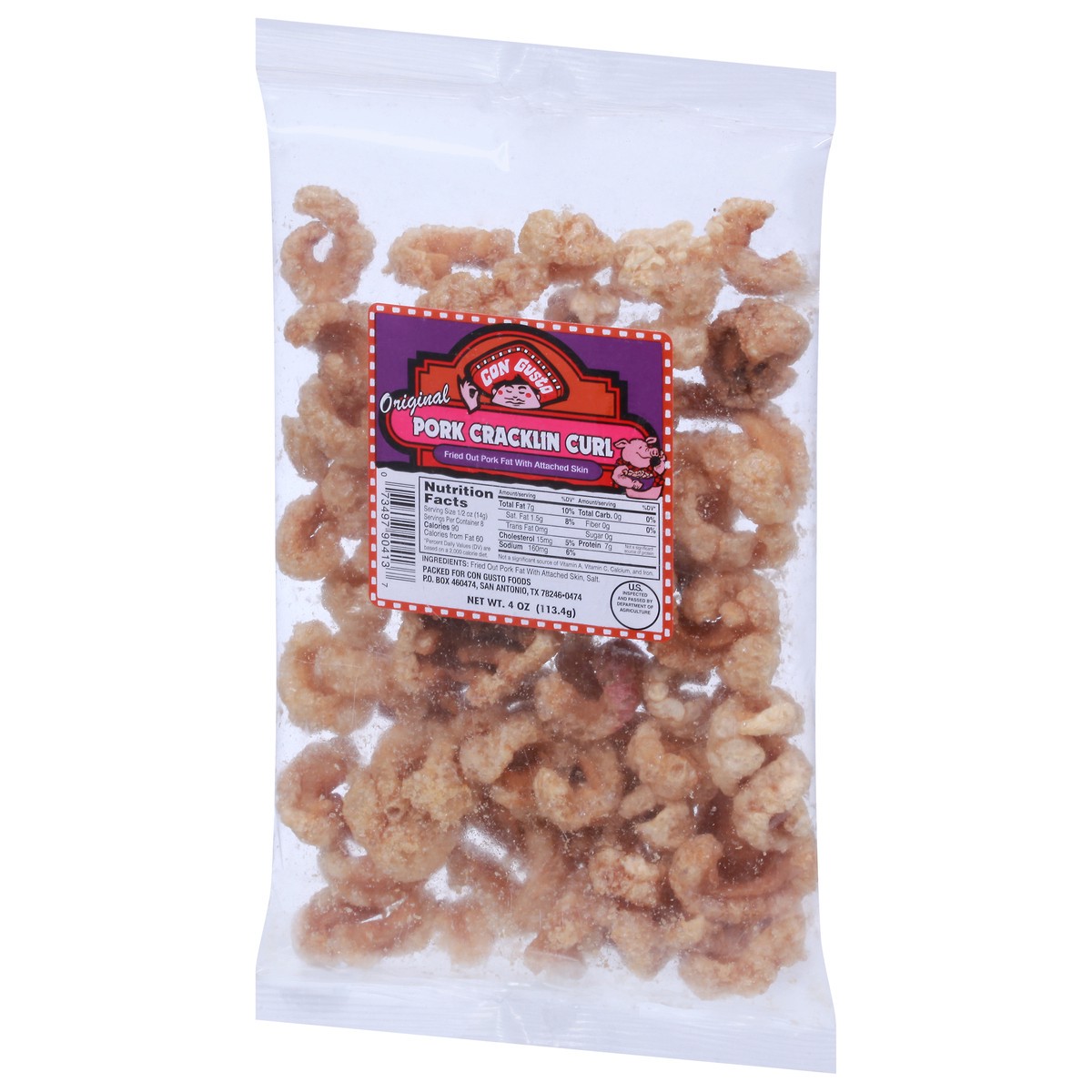 slide 11 of 14, Con Gusto Original Pork Cracklin Curl 4 oz, 4 oz