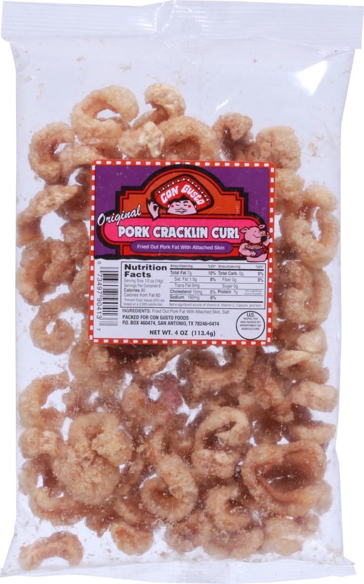 slide 2 of 14, Con Gusto Original Pork Cracklin Curl 4 oz, 4 oz