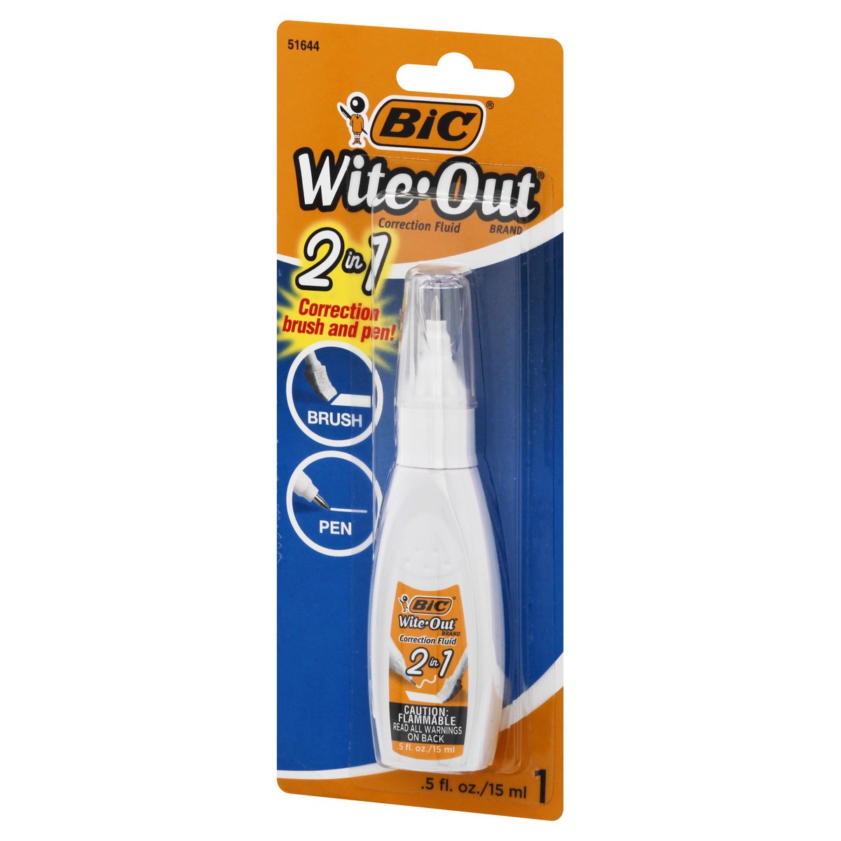 slide 3 of 9, BIC Wite-Out 2-in-1 Correction Fluid, 1 ct