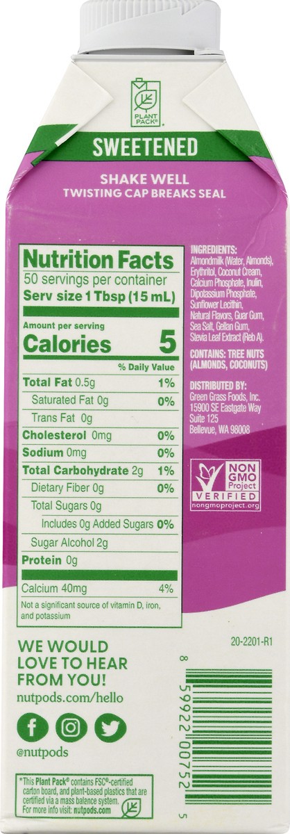 slide 3 of 9, nutpods Almond + Coconut Sweet Creme Creamer - 25.4 fl oz, 25.4 fl oz